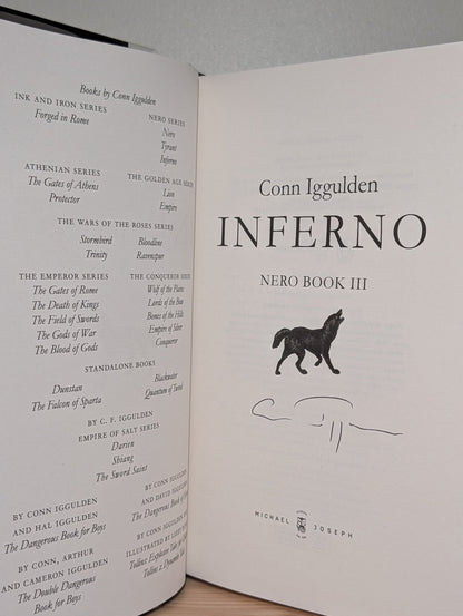 Nero; Tyrant; Inferno by Conn Iggulden (Signed First Edition Set) - Fialta Books