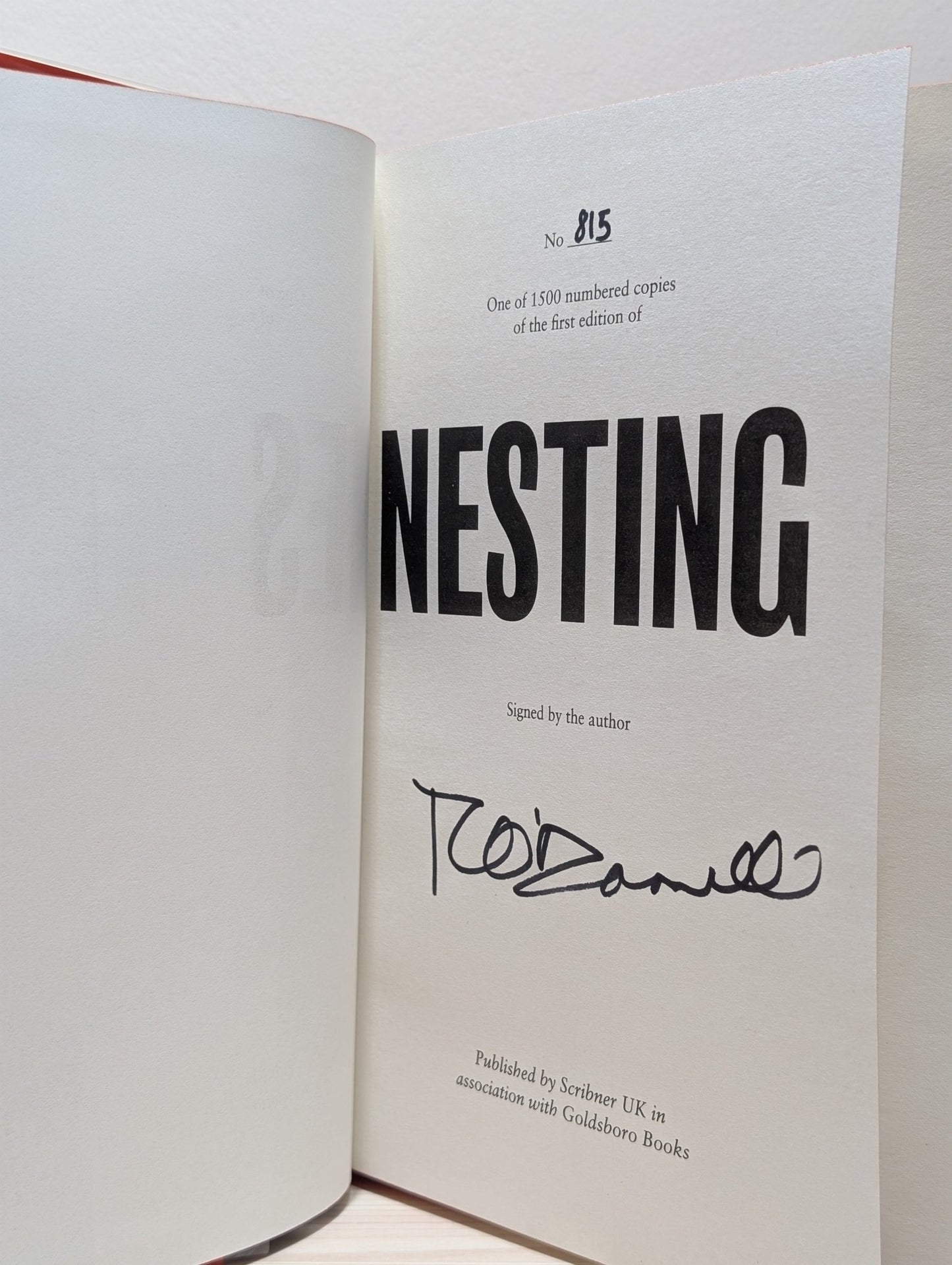 Nesting by Roisin O'Donnell (Signed Numbered First Edition with sprayed edges) - Fialta Books