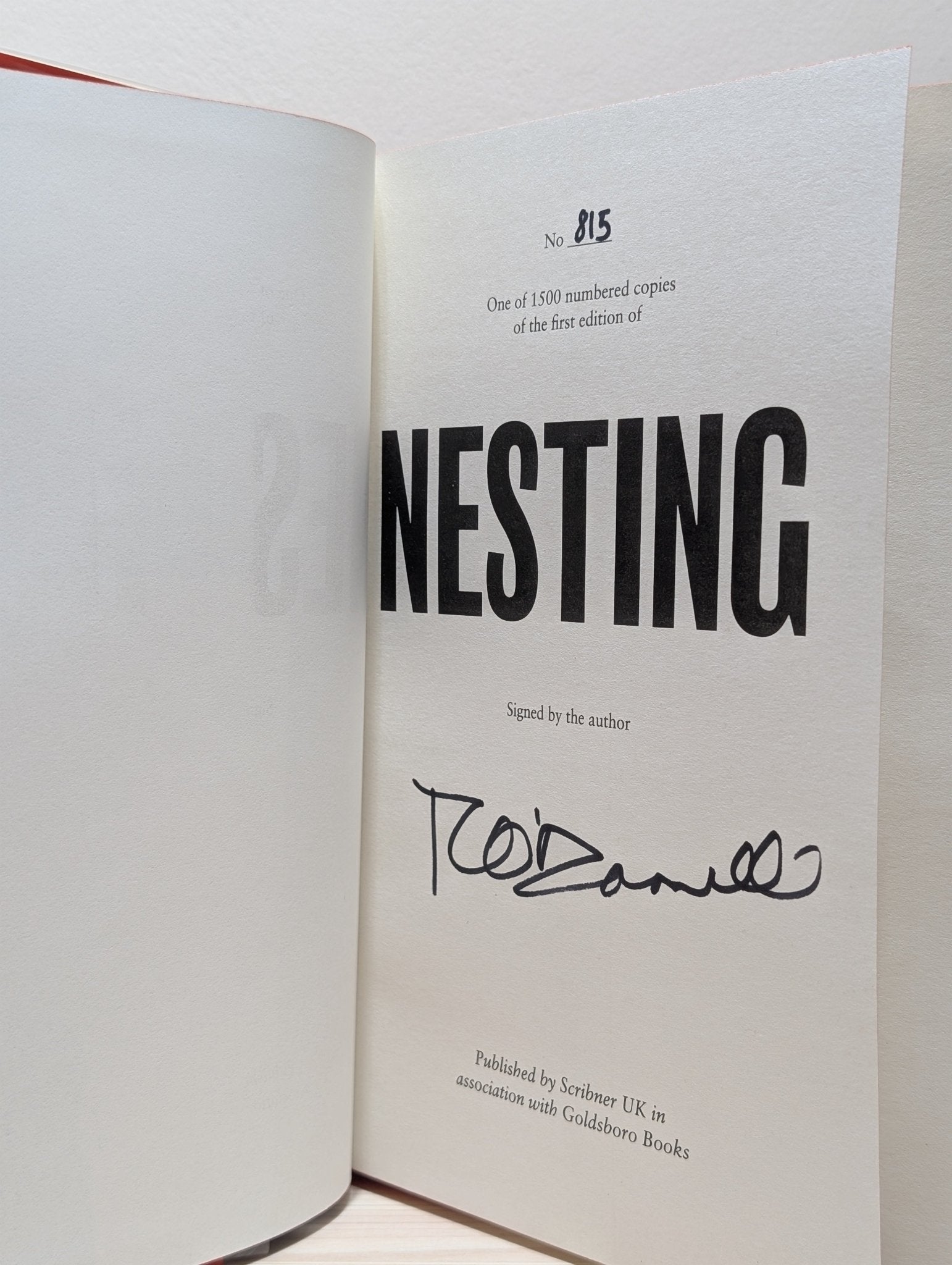 Nesting by Roisin O'Donnell (Signed Numbered First Edition with sprayed edges) - Fialta Books