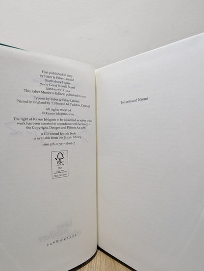 Never Let Me Go by Kazuo Ishiguro (Signed) - Fialta Books