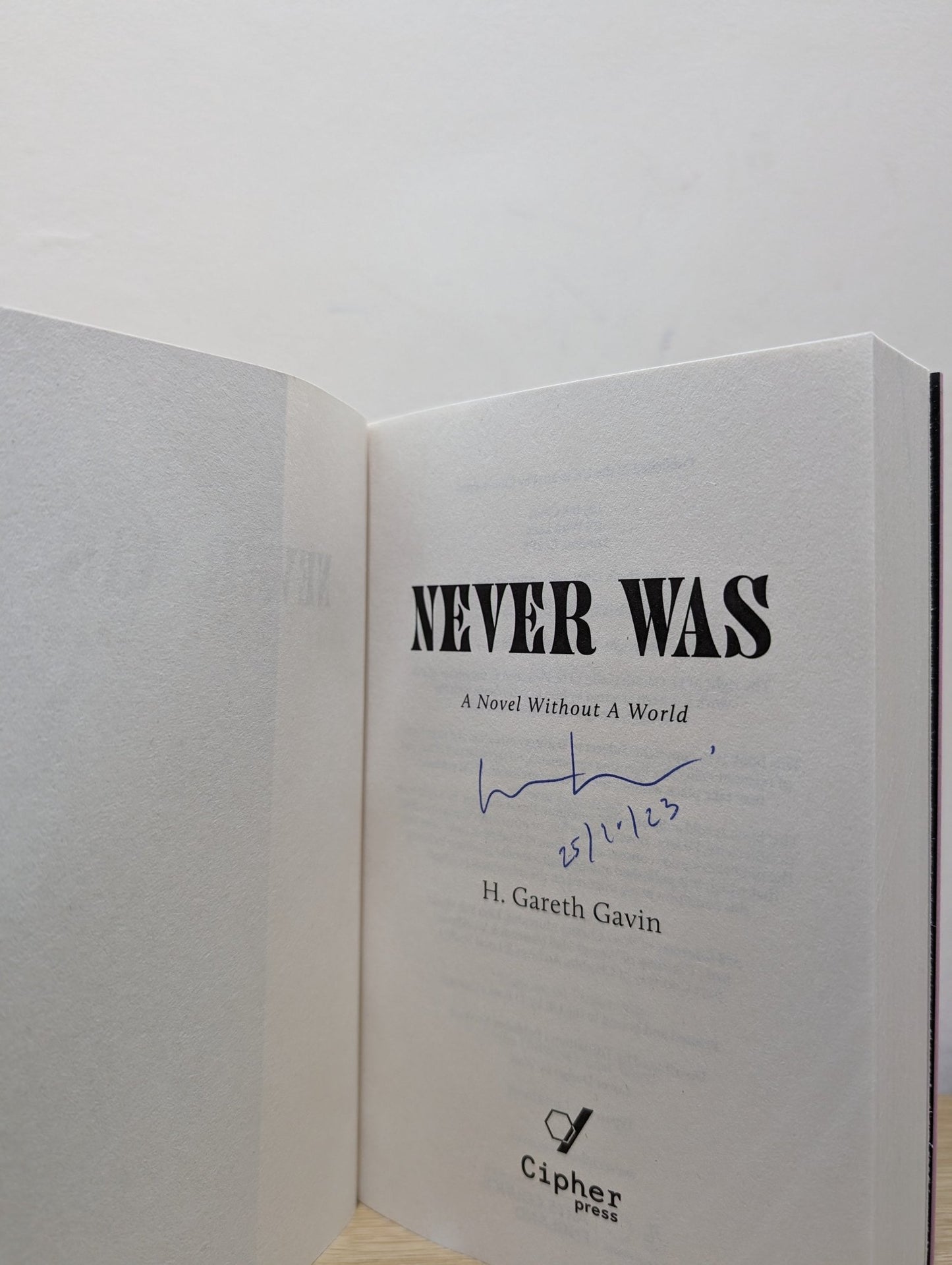 Never Was by H. Gareth Gavin (Signed Dated First Edition) - Fialta Books
