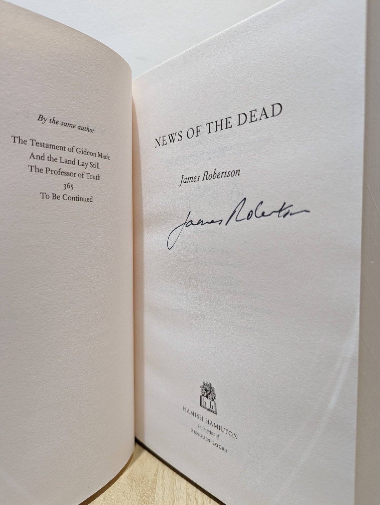 News of the Dead by James Robertson (Signed First Edition) - Fialta Books