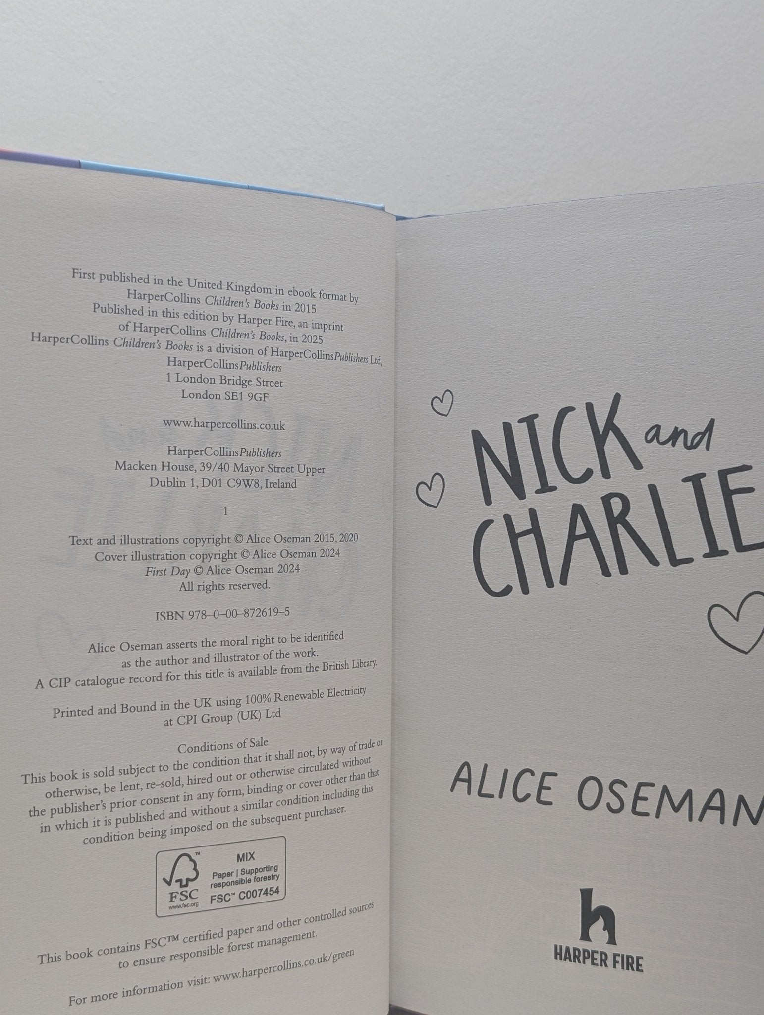 Nick and Charlie: A Heartstopper novella by Alice Oseman (Signed Hardback Edition with sprayed edges) - Fialta Books