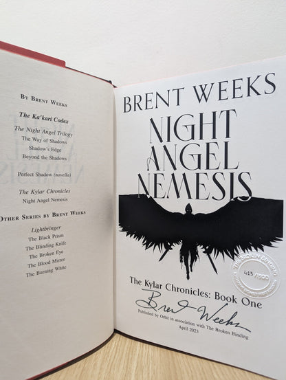 Night Angel Nemesis by Brent Weeks (Signed Numbered First Edition with sprayed edges) - Fialta Books