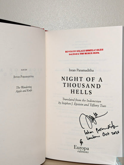 Night of a Thousand Hells by Intan Paramaditha (Signed Dated First Edition) - Fialta Books