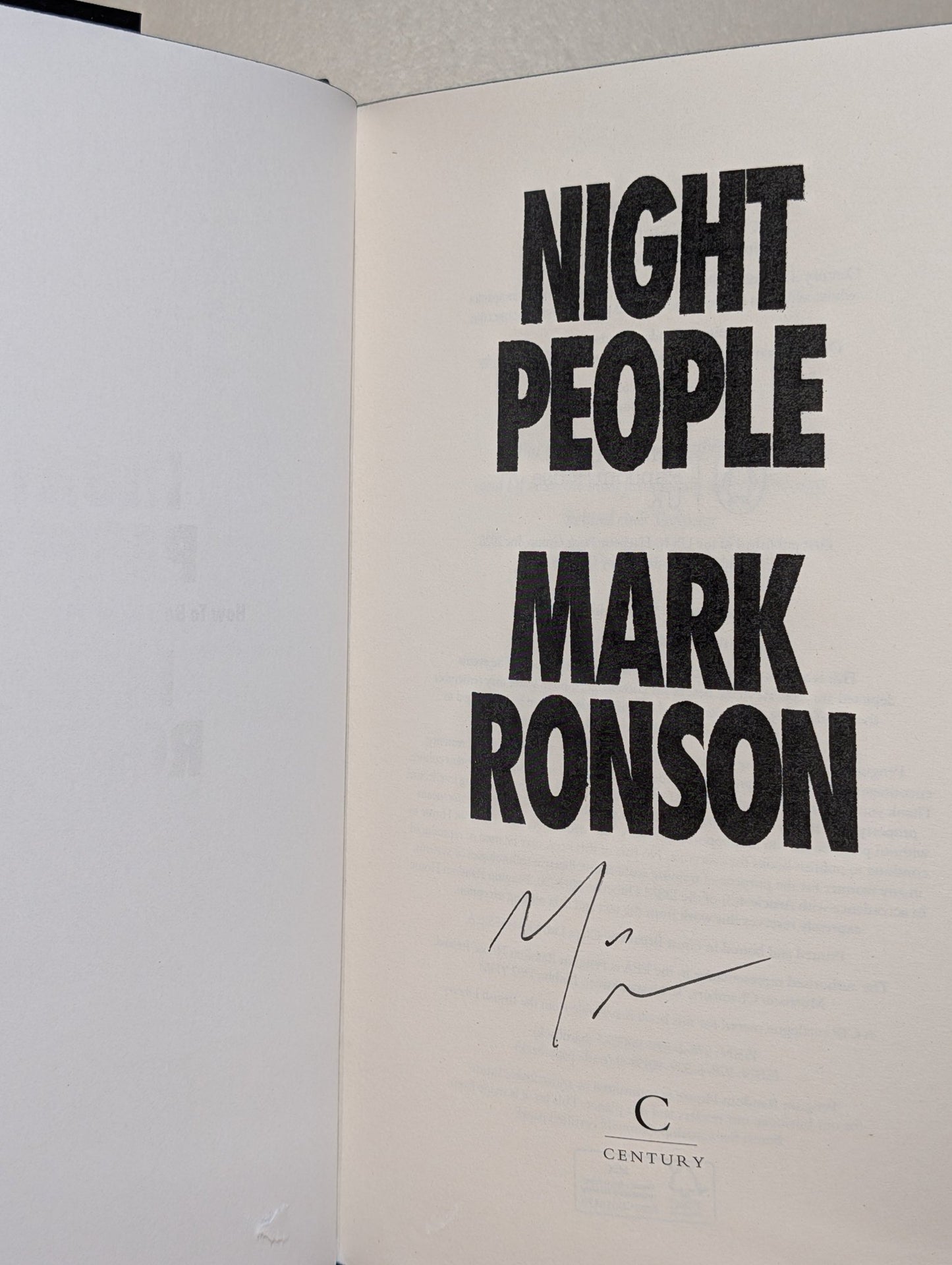 Night People by Mark Ronson (Signed First Edition) - Fialta Books