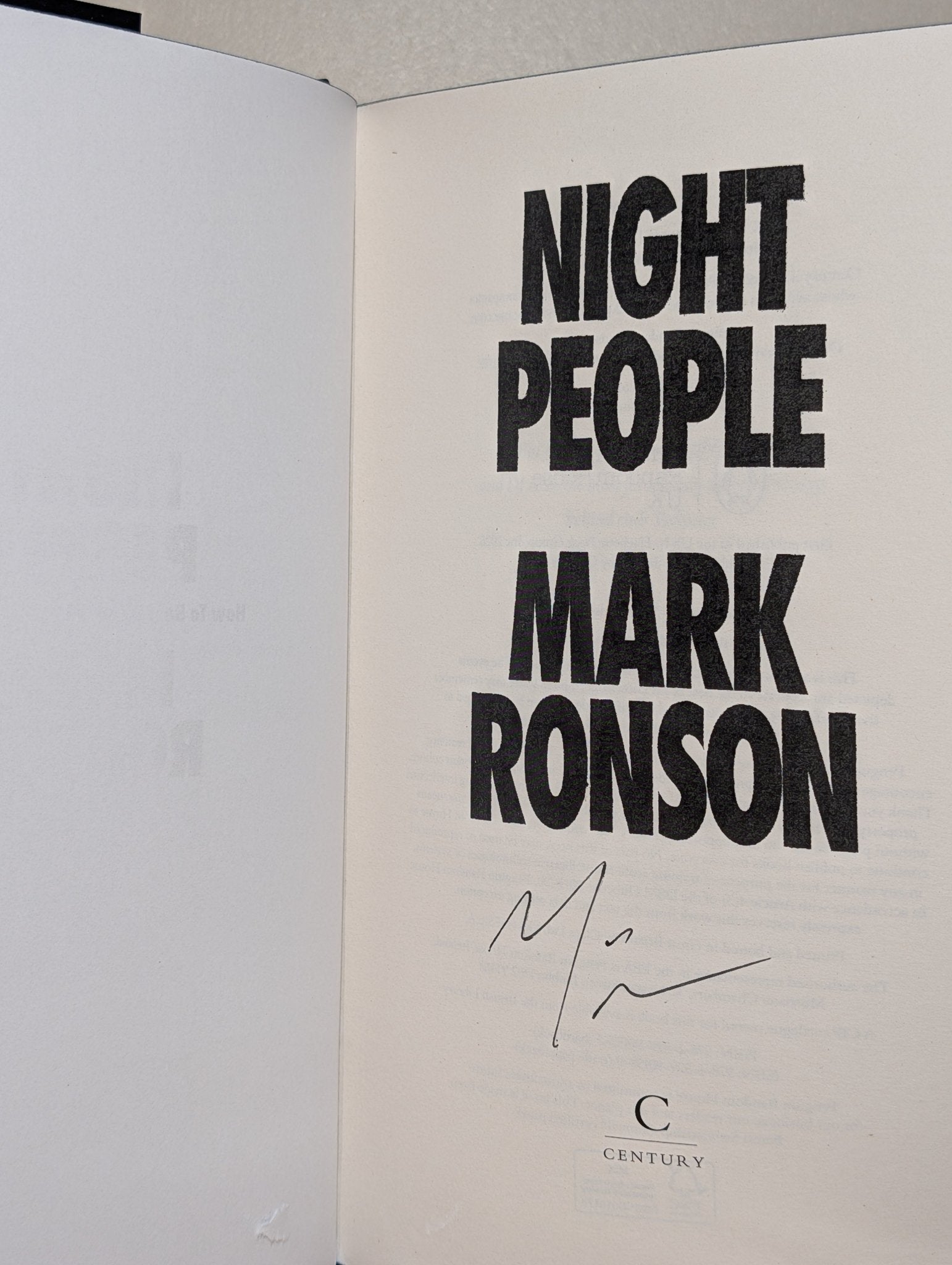 Night People by Mark Ronson (Signed First Edition) - Fialta Books