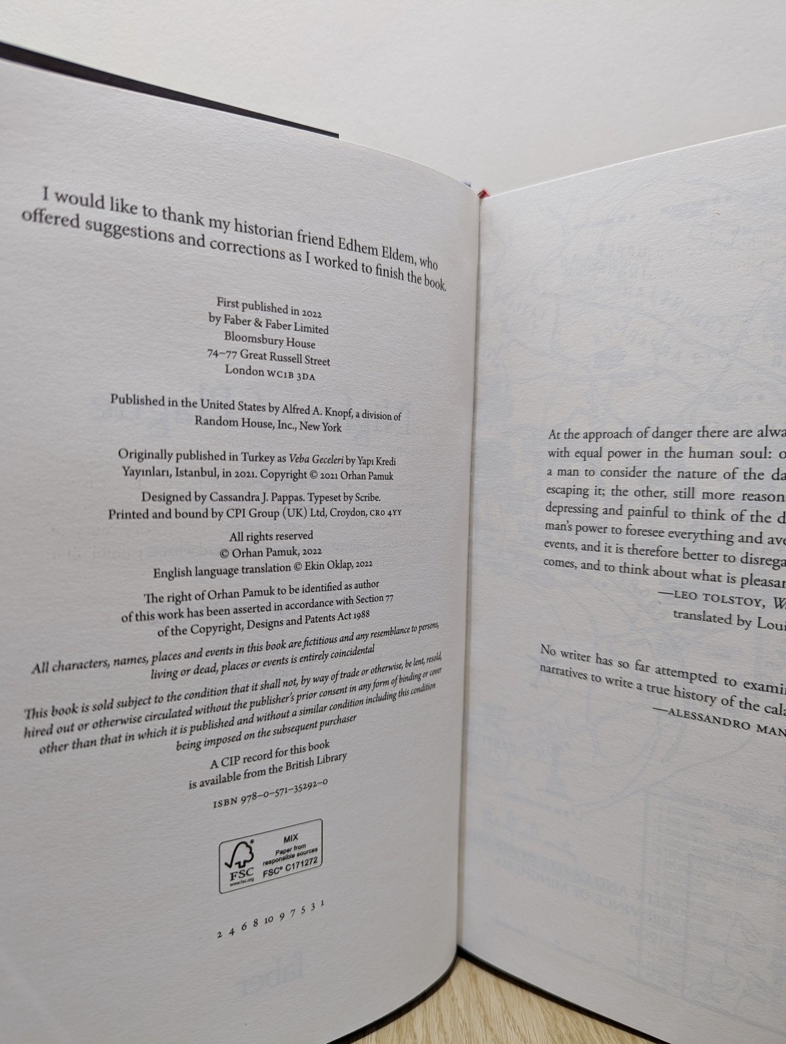 Nights of Plague by Orhan Pamuk (Signed First Edition) - Fialta Books