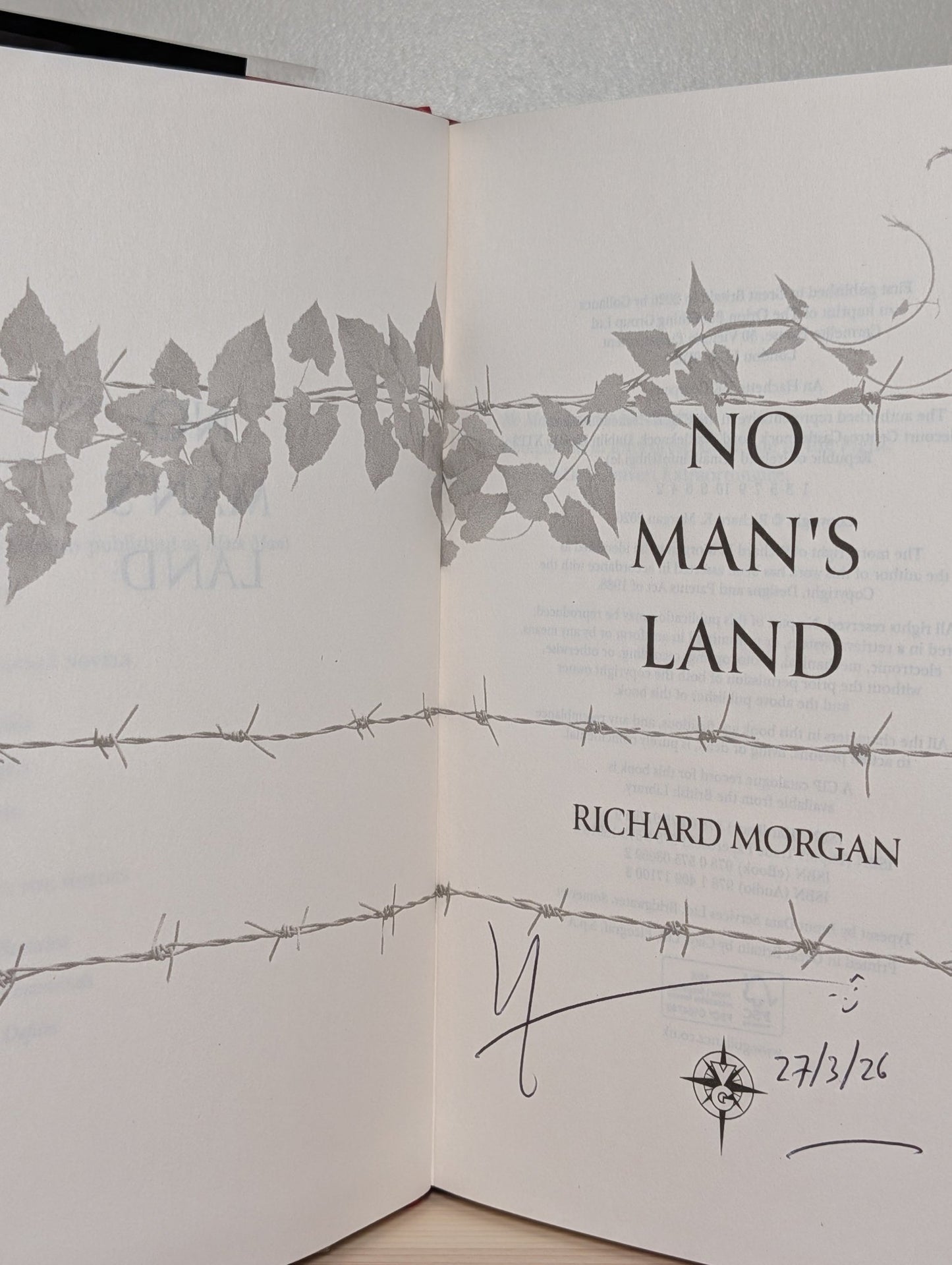 No Man's Land (Signed Dated First Edition) by Richard Morgan - Fialta Books