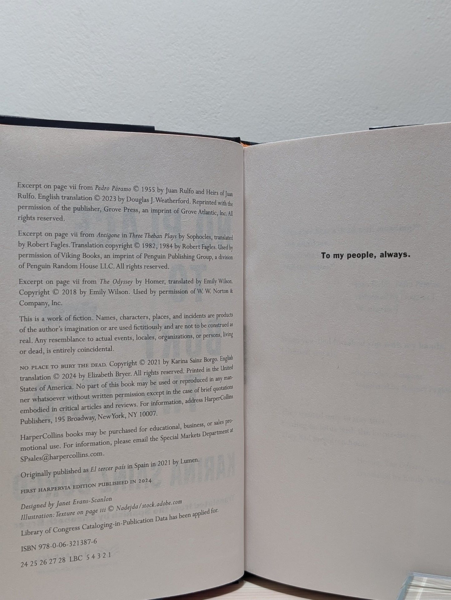 No Place to Bury the Dead: A Novel by Karina Sainz Borgo (First Edition) - Fialta Books