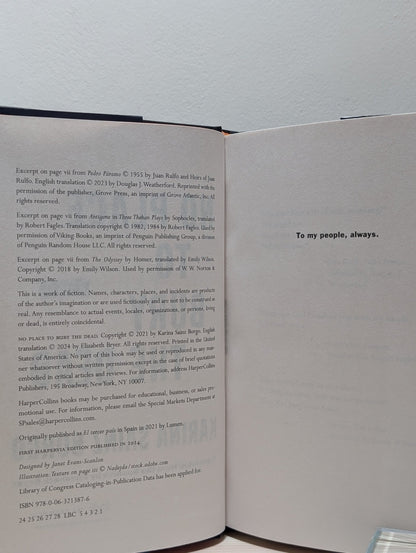 No Place to Bury the Dead: A Novel by Karina Sainz Borgo (First Edition) - Fialta Books