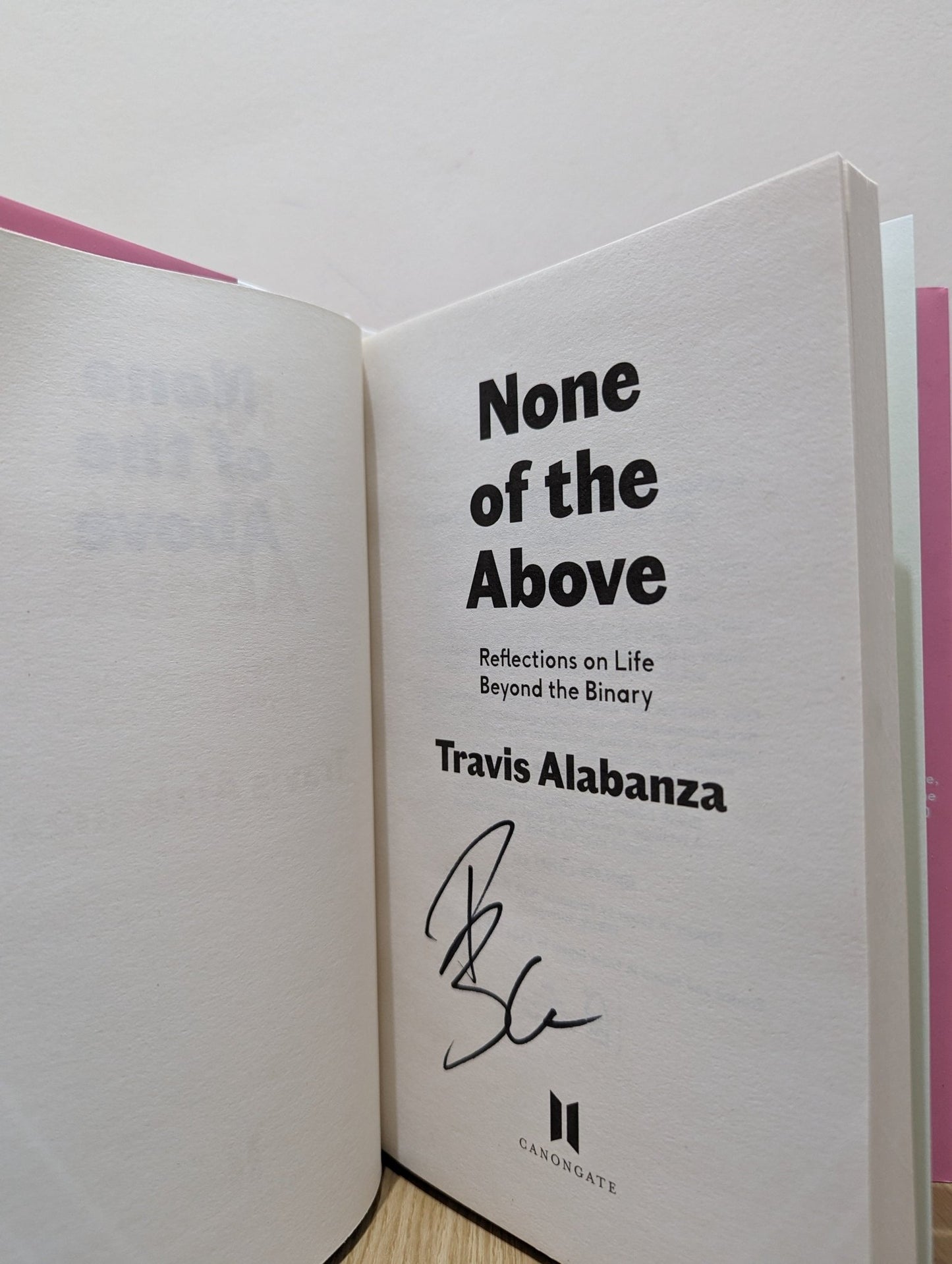 None of the Above by Travis Alabanza (Signed First Edition) - Fialta Books