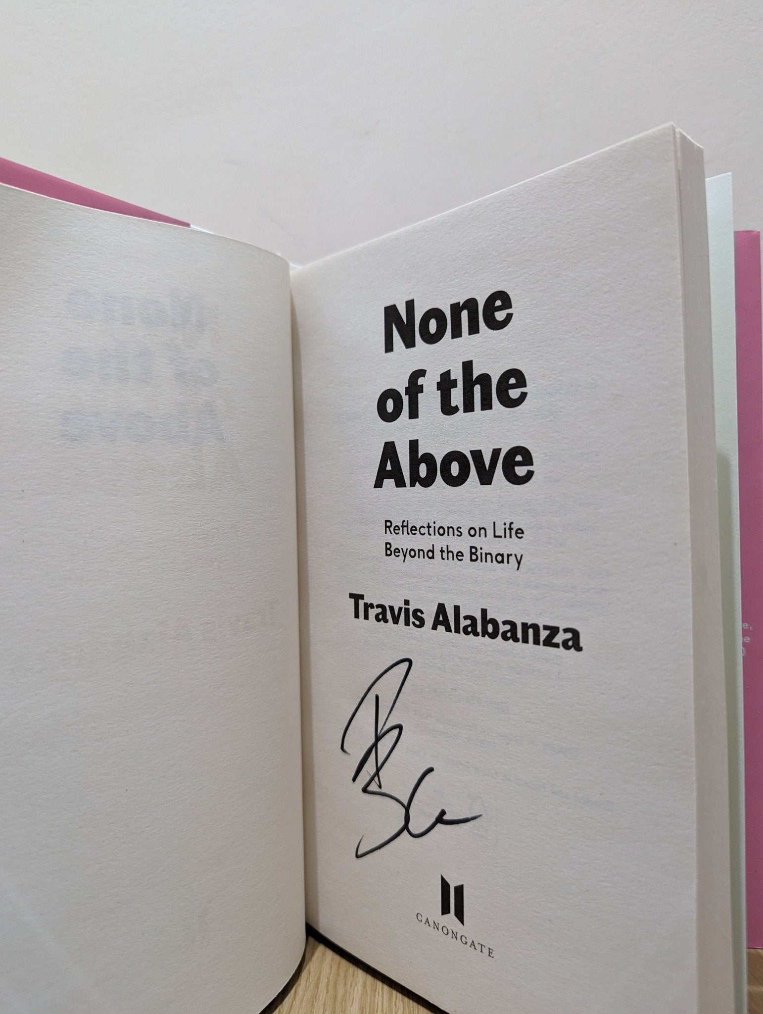 None of the Above by Travis Alabanza (Signed First Edition) - Fialta Books