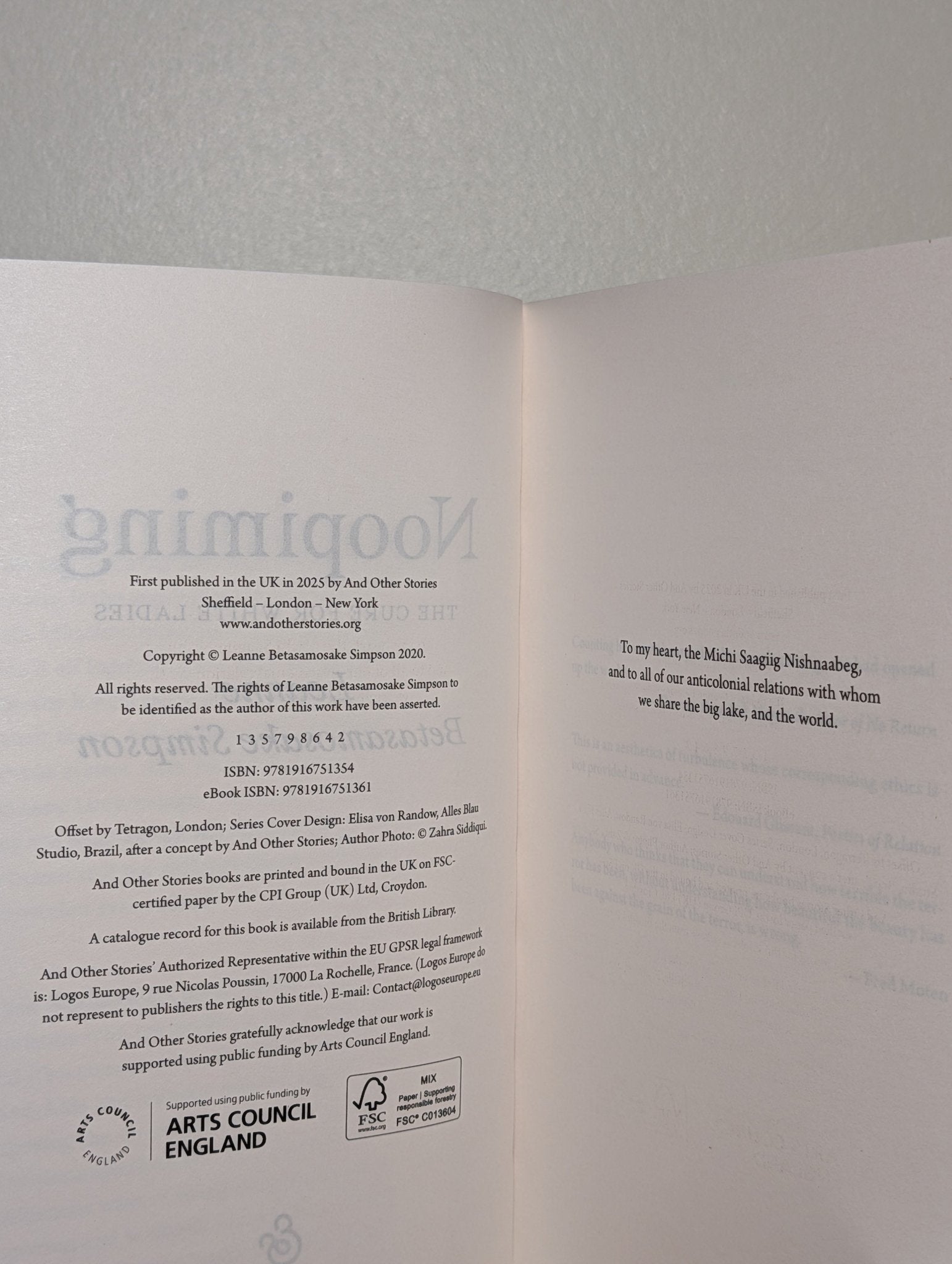 Noopiming: The Cure for White Ladies by Leanne Betasamosake Simpson (First Edition) - Fialta Books