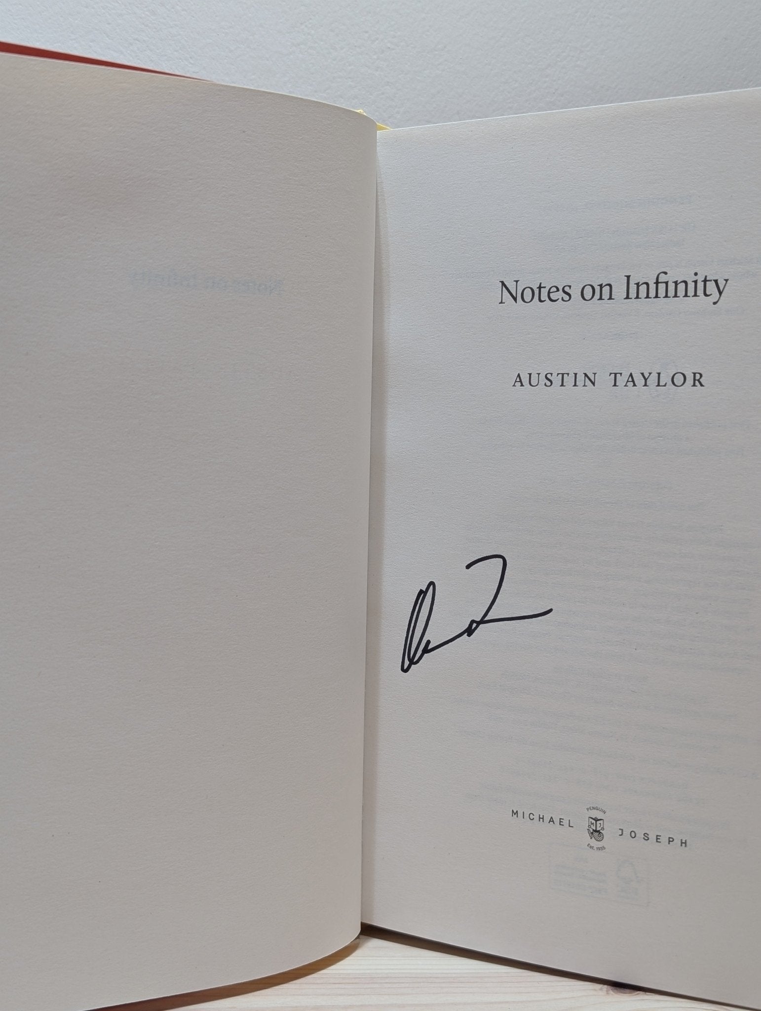 Notes on Infinity by Austin Taylor (Signed First Edition) - Fialta Books