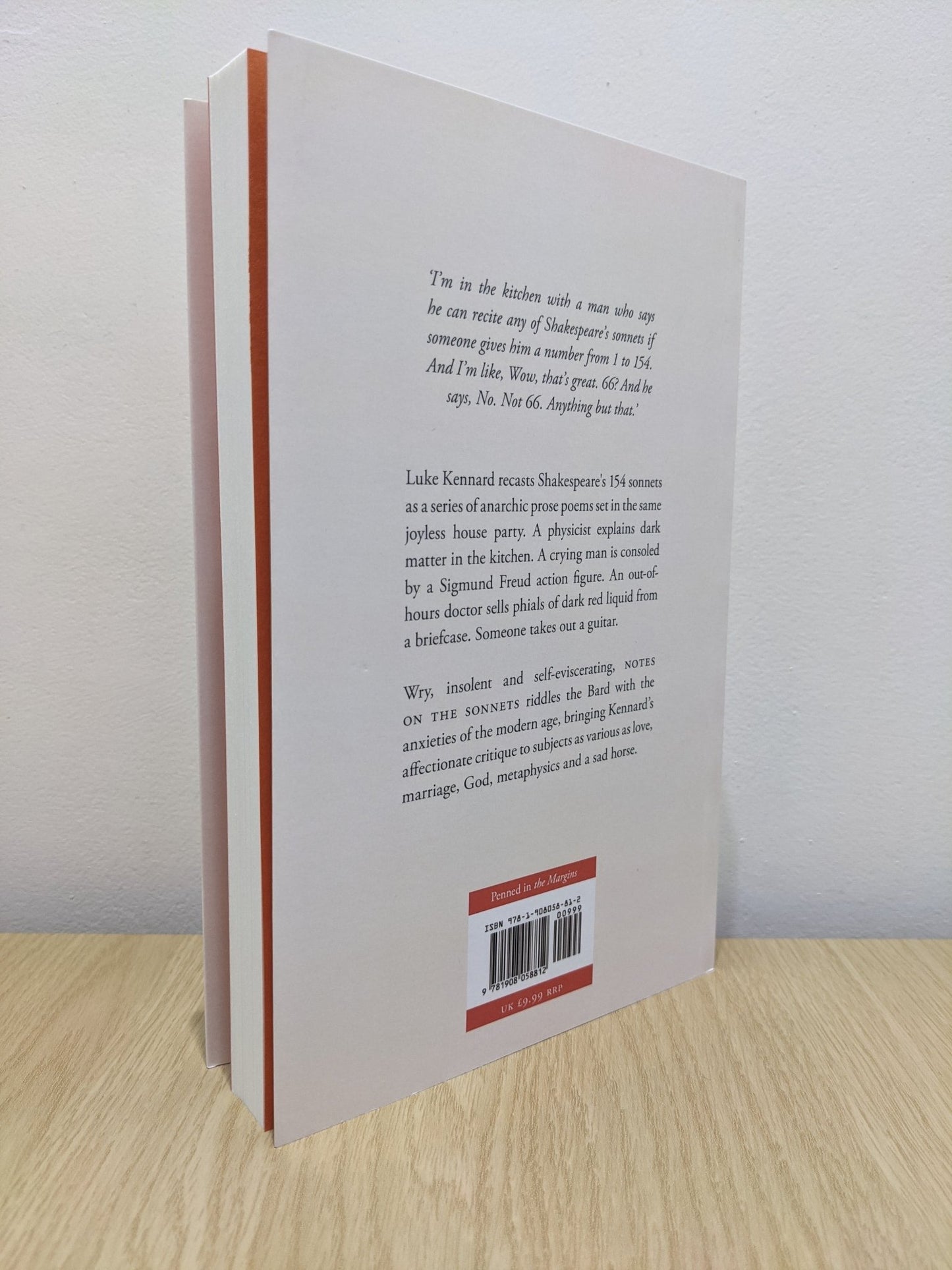 Notes on the Sonnets by Luke Kennard (First Edition) - Fialta Books