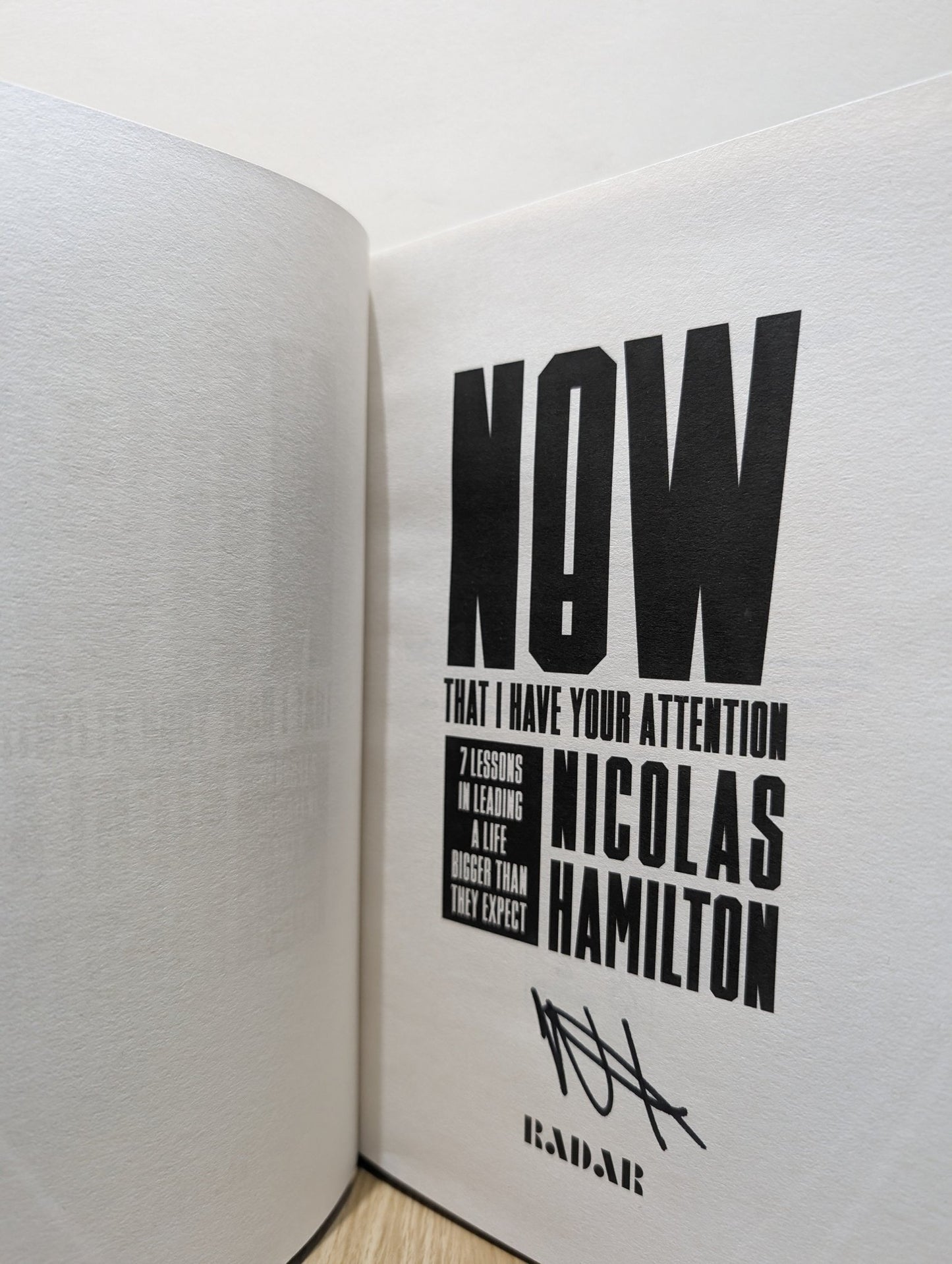 Now That I have Your Attention by Nicolas Hamilton (Signed First Edition) - Fialta Books