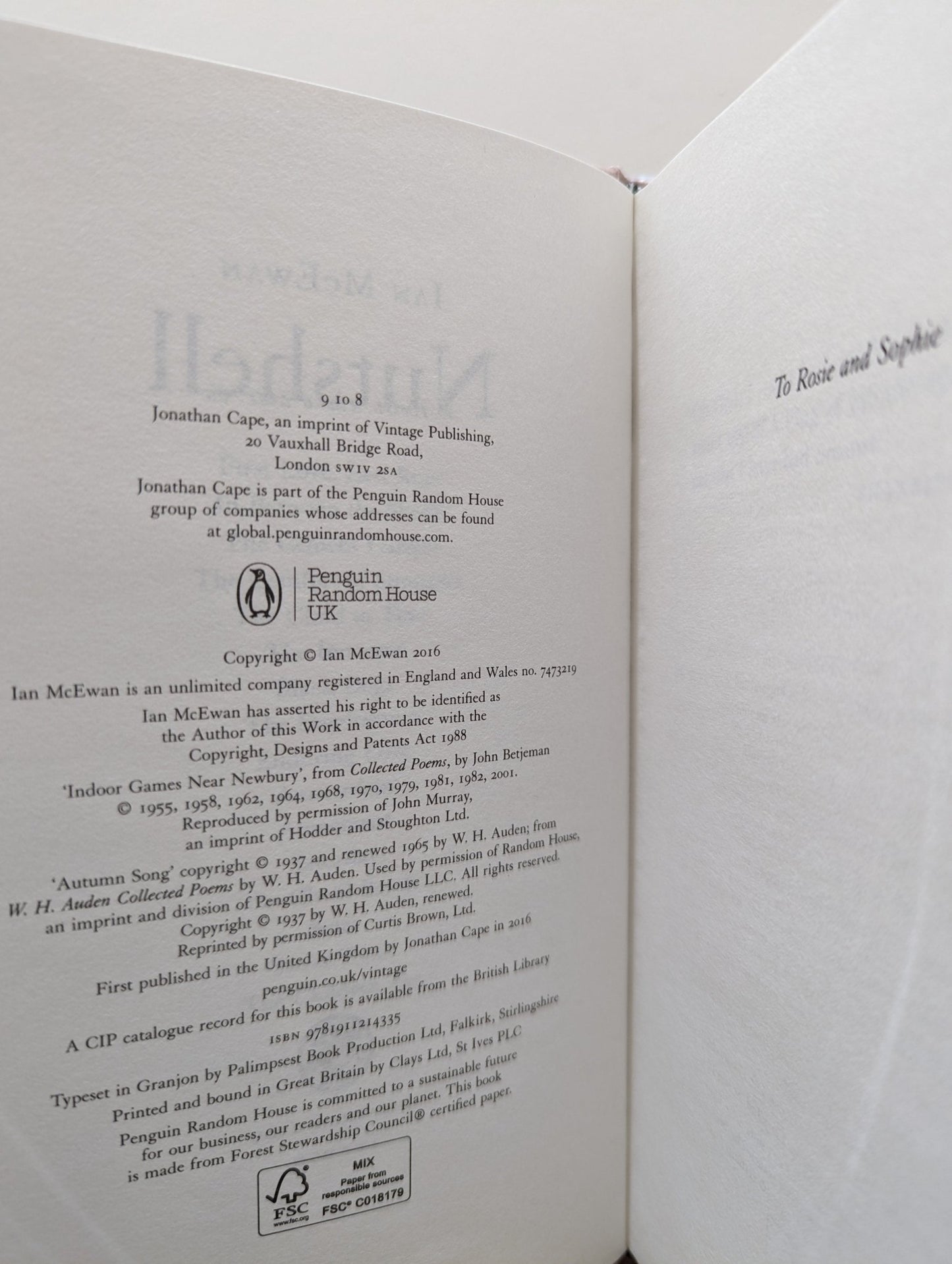 Nutshell by Ian McEwan - Fialta Books