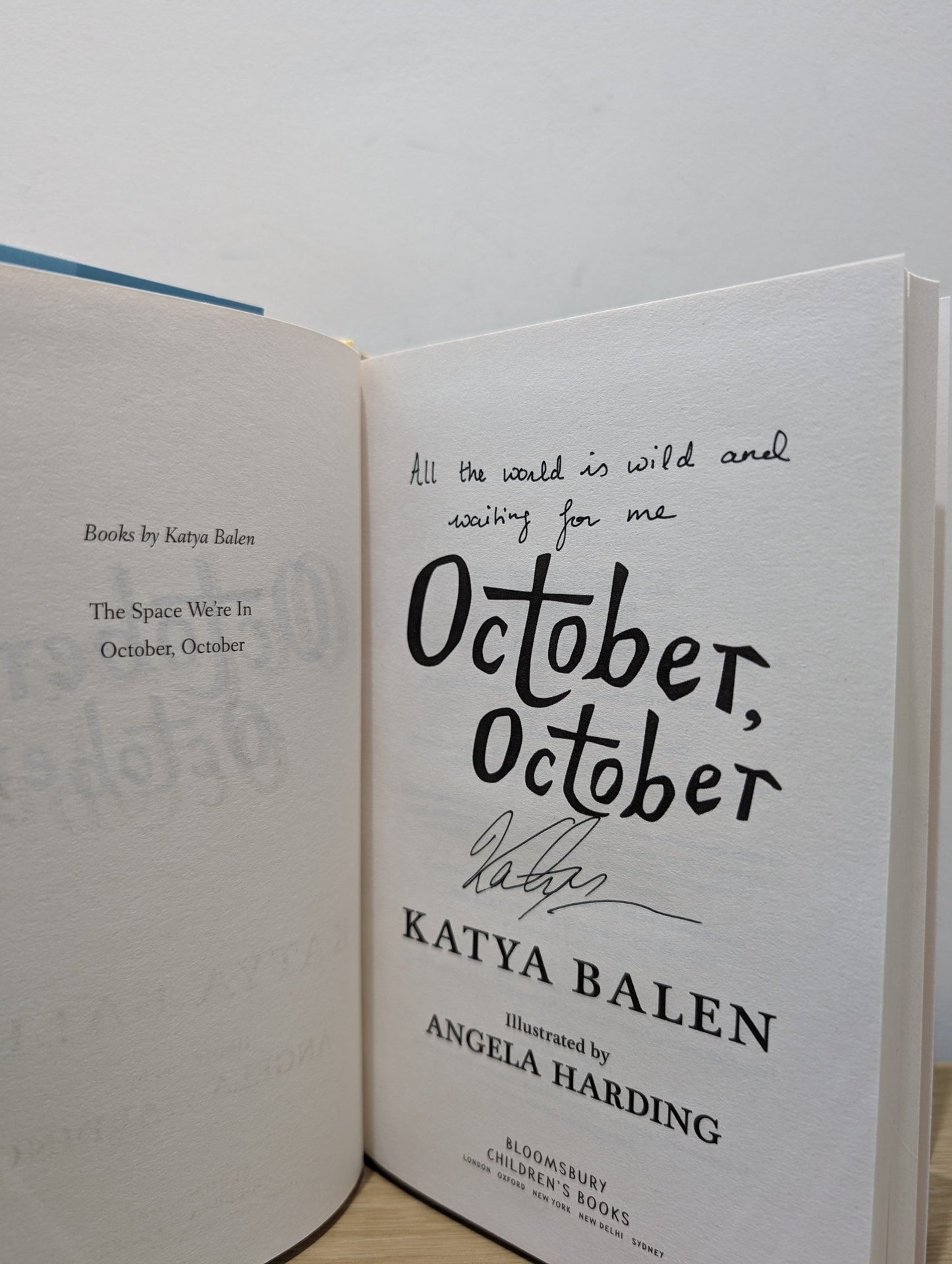 October, October by Katya Balen (Signed Lined First Edition) - Fialta Books