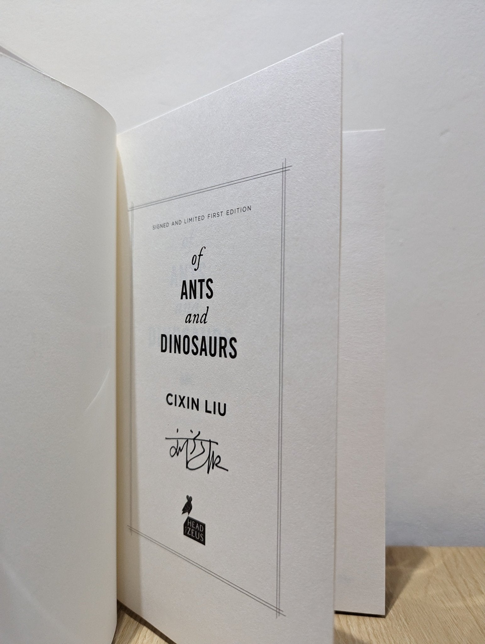Of Ants and Dinosaurs by Cixin Liu (Signed First Edition) - Fialta Books