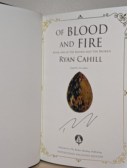 Of Blood And Fire by Ryan Cahill (Signed Edition with sprayed edges) - Fialta Books