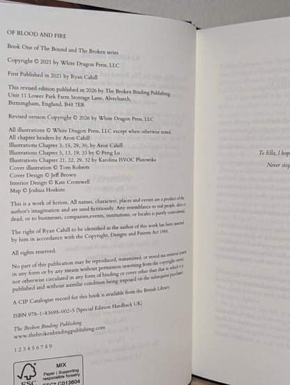 Of Blood And Fire by Ryan Cahill (Signed Edition with sprayed edges) - Fialta Books