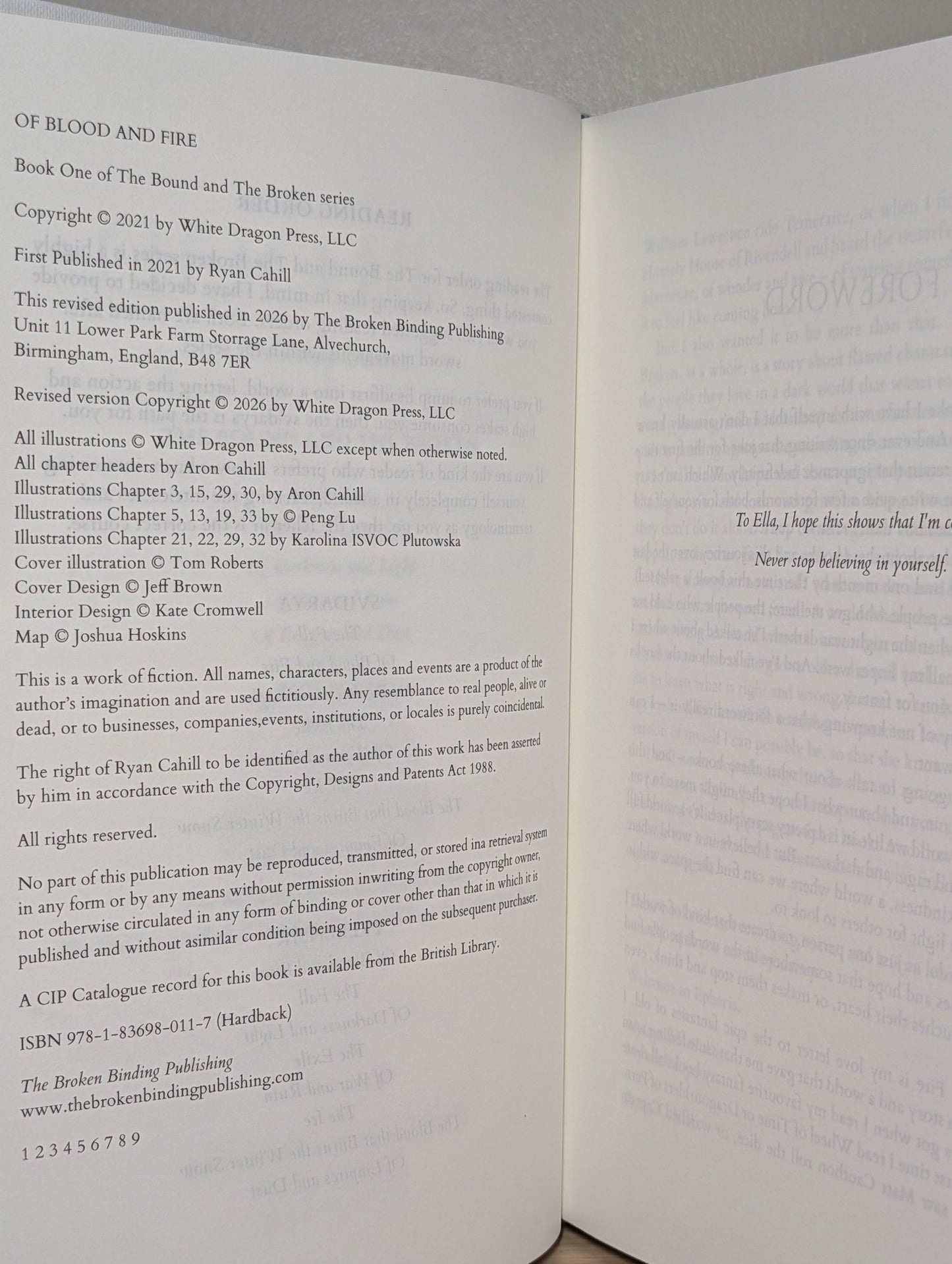Of Blood and Fire by Ryan Cahill (Signed First Deluxe Edition with gold edges) - Fialta Books