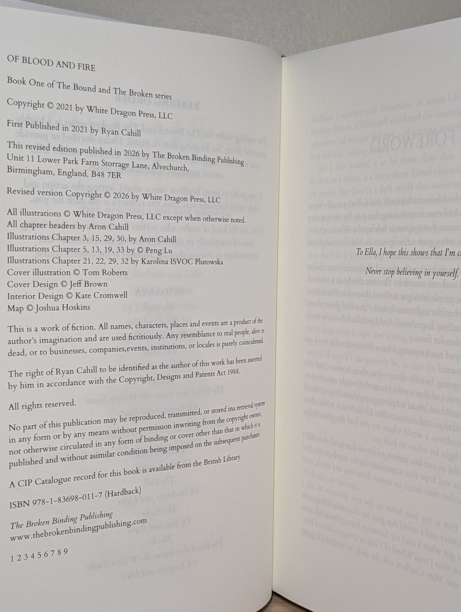 Of Blood and Fire by Ryan Cahill (Signed First Deluxe Edition with gold edges) - Fialta Books