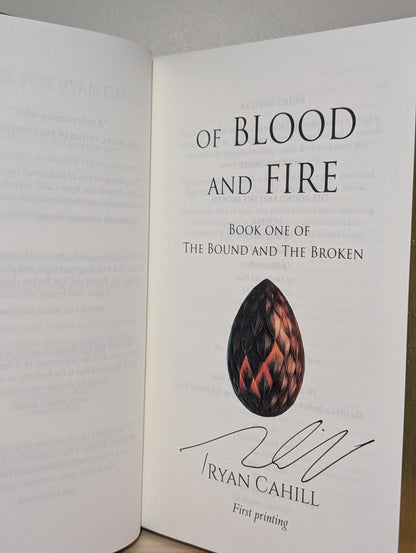 Of Blood and Fire by Ryan Cahill (Signed First Deluxe Edition with gold edges) - Fialta Books