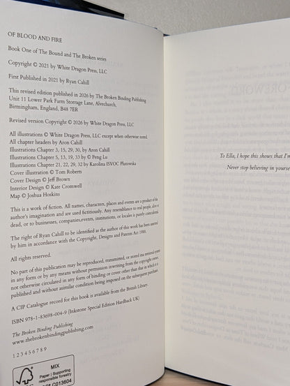 Of Blood And Fire by Ryan Cahill (Signed Special Edition with sprayed edges) - Fialta Books