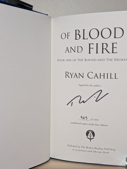 Of Blood And Fire by Ryan Cahill (Signed Special Edition with sprayed edges) - Fialta Books