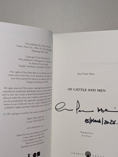 Of Cattle and Men by Ana Paula Maia (Signed Dated First Edition) - Fialta Books