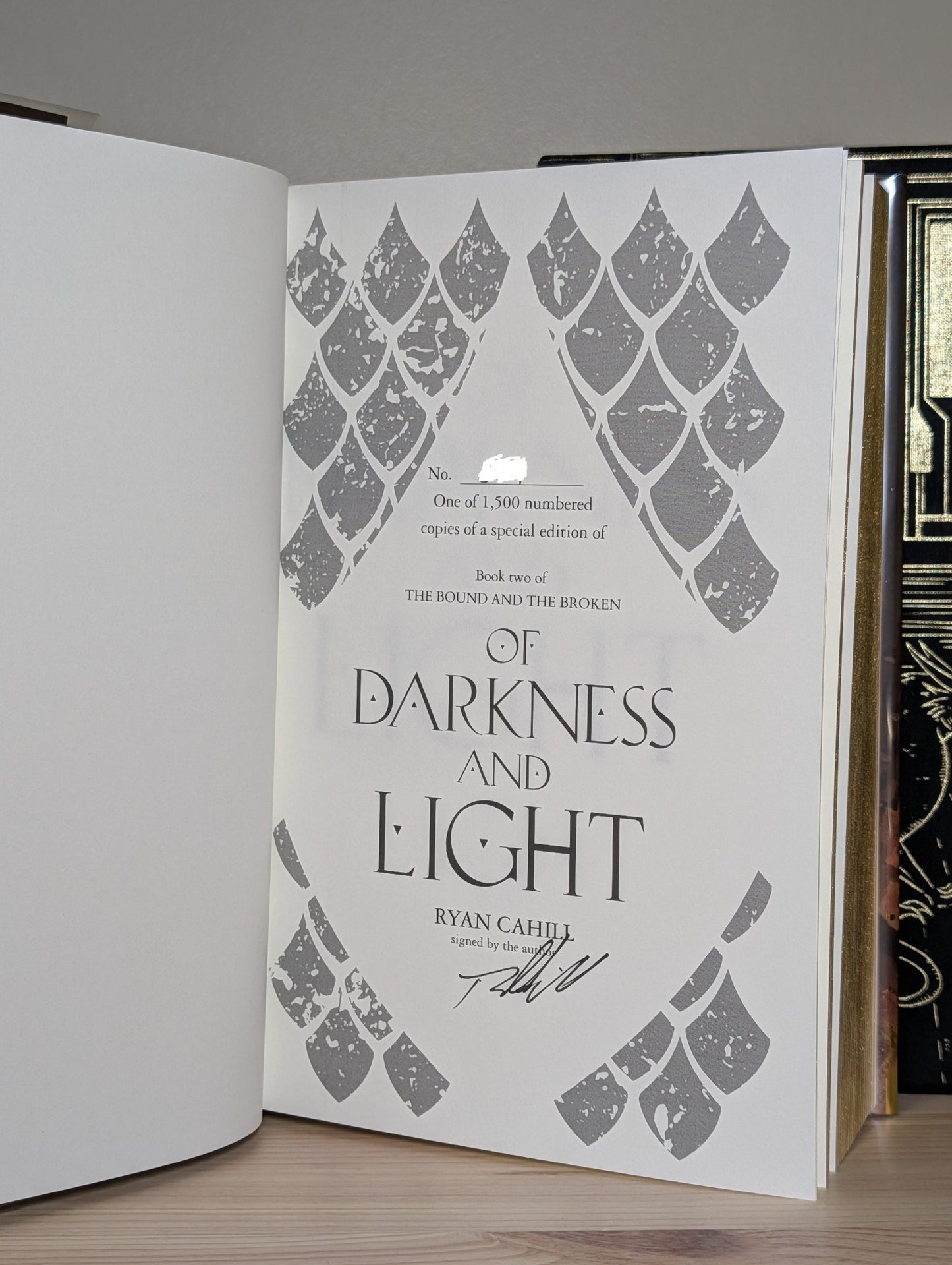 Of Darkness and Light by Ryan Cahill (Signed Deluxe Edition with gold edges) - Fialta Books