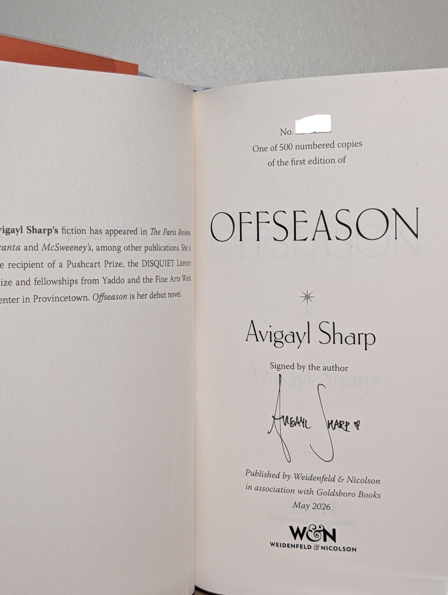 Offseason by Avigayl Sharp (Signed Numbered First Edition) - Fialta Books