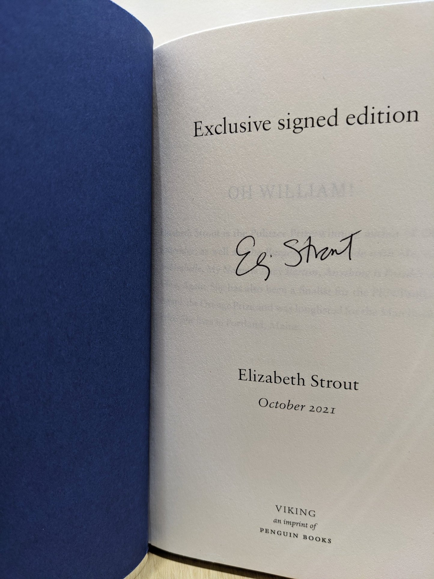 Oh William! by Elizabeth Strout (Signed First Edition) - Fialta Books