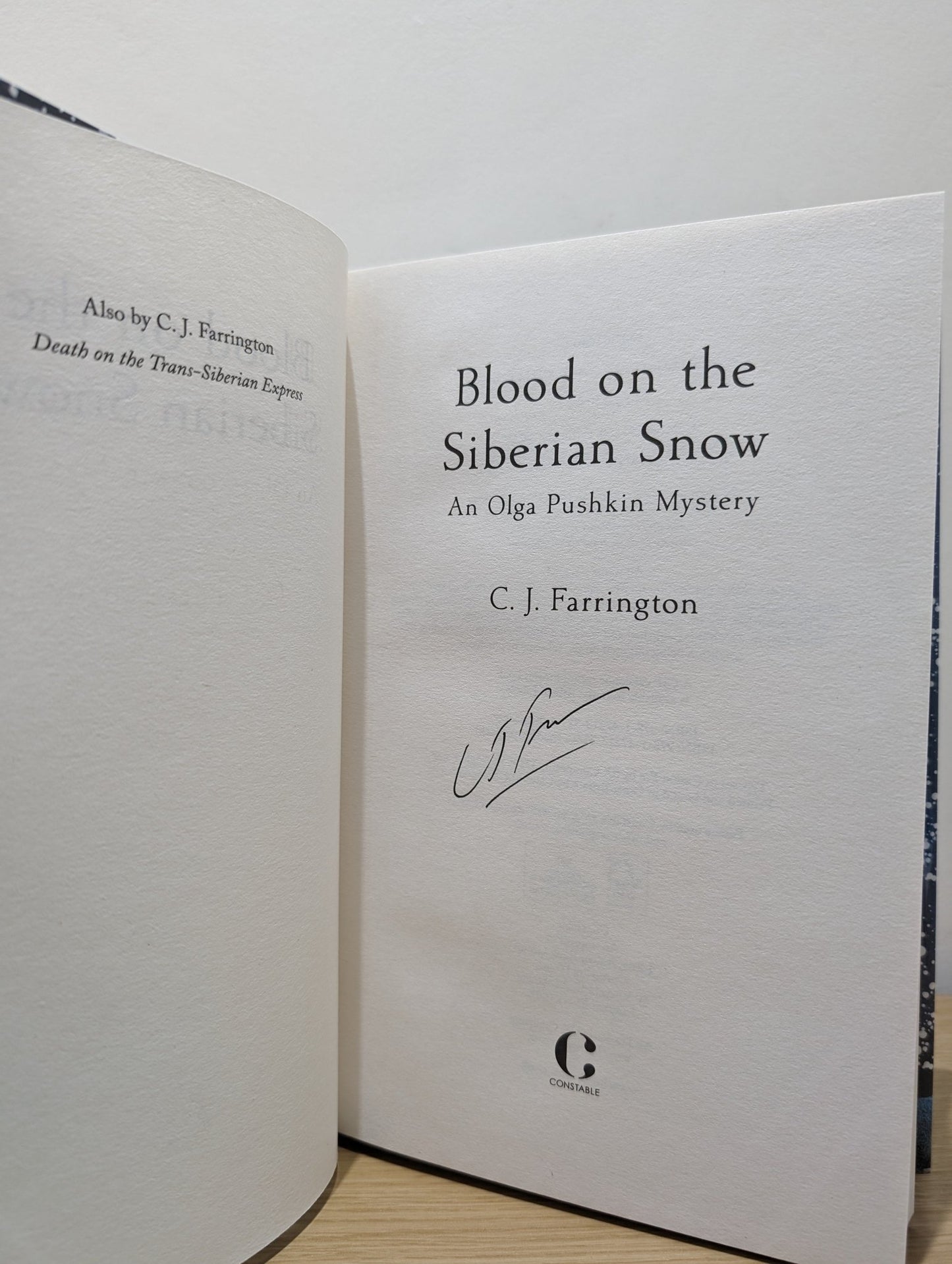 Olga Pushkin Mysteries by C J Farrington (Signed First Edition Set) - Fialta Books