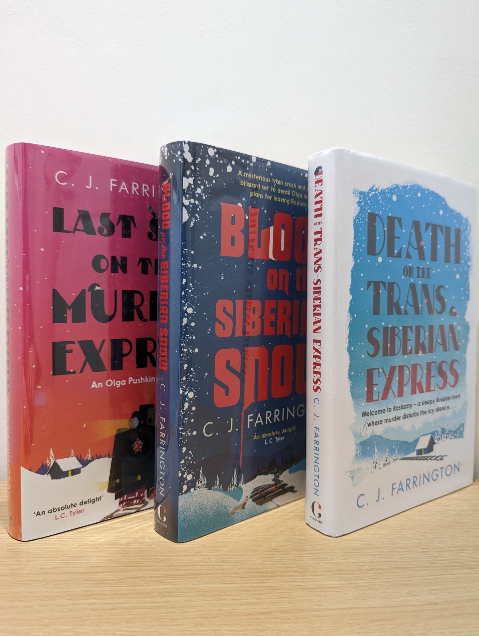 Olga Pushkin Mysteries by C J Farrington (Signed First Edition Set) - Fialta Books
