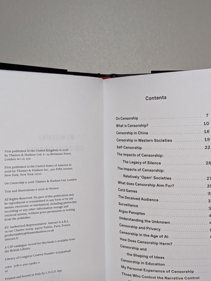 On Censorship by Ai Weiwei (Signed First Edition) - Fialta Books