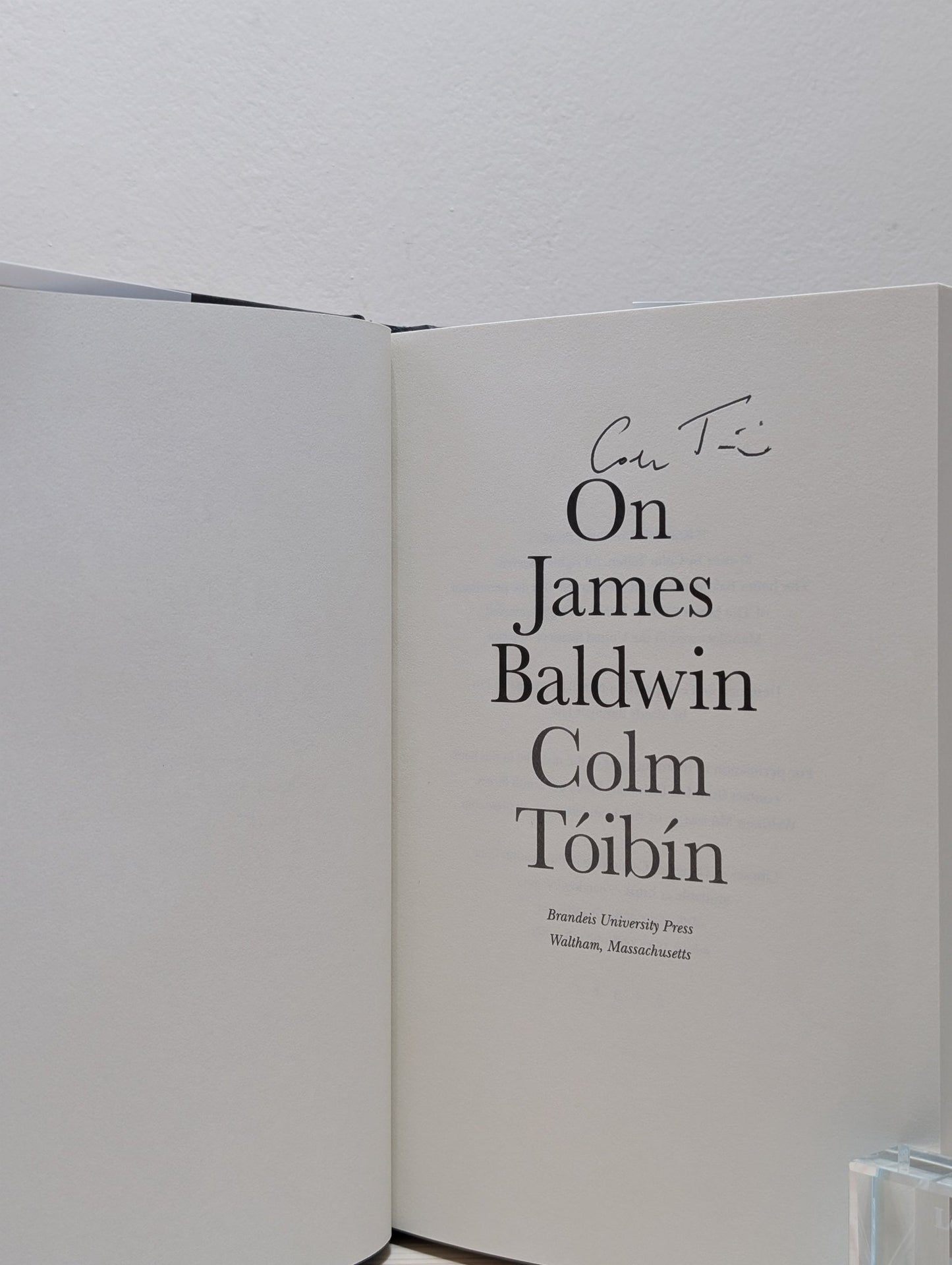 On James Baldwin by Colm Toibin (Signed) - Fialta Books