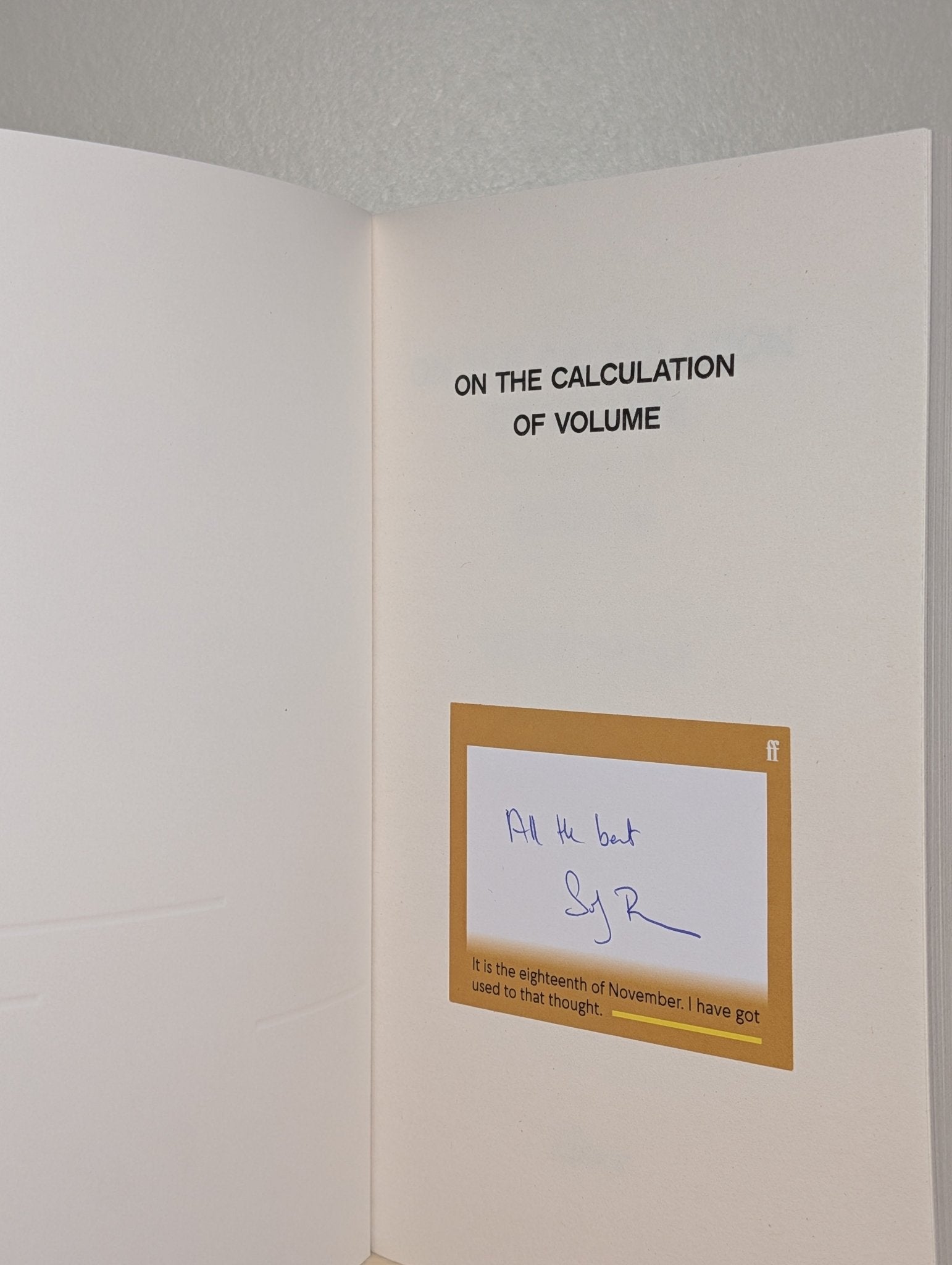 On the Calculation of Volume IV by Solvej Balle (Signed) - Fialta Books