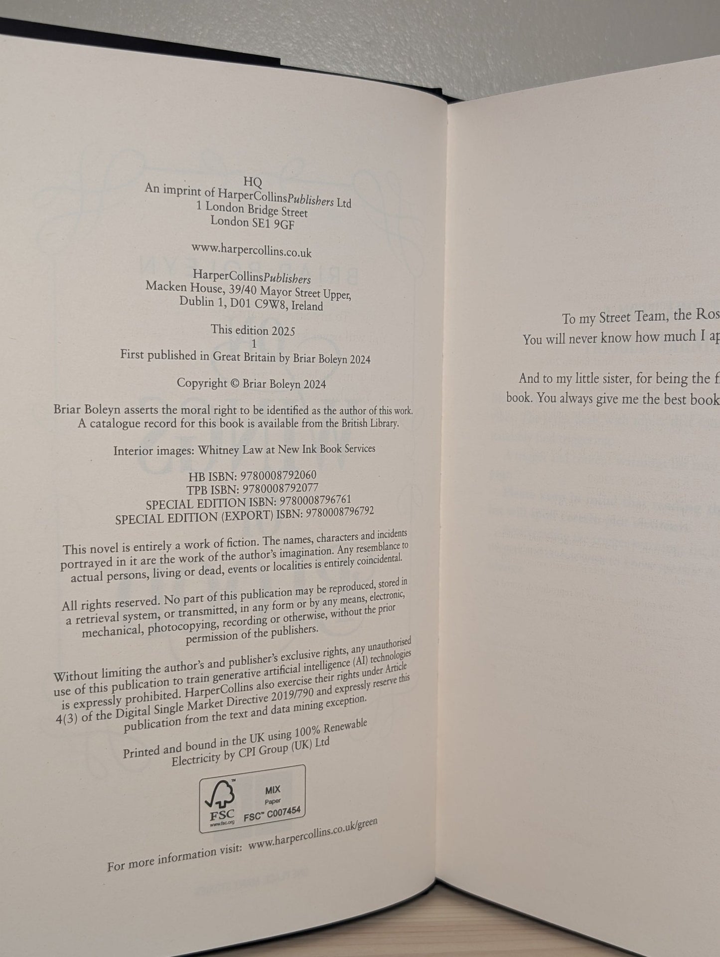 On Wings Of Blood by Briar Boleyn (First Edition with sprayed edges) - Fialta Books