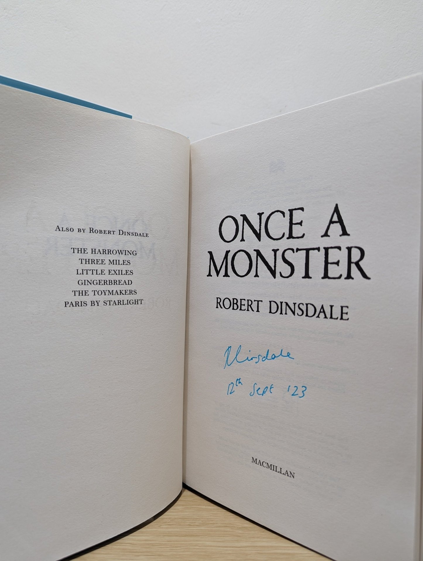 Once a Monster by Robert Dinsdale (Signed Dated First Edition) - Fialta Books