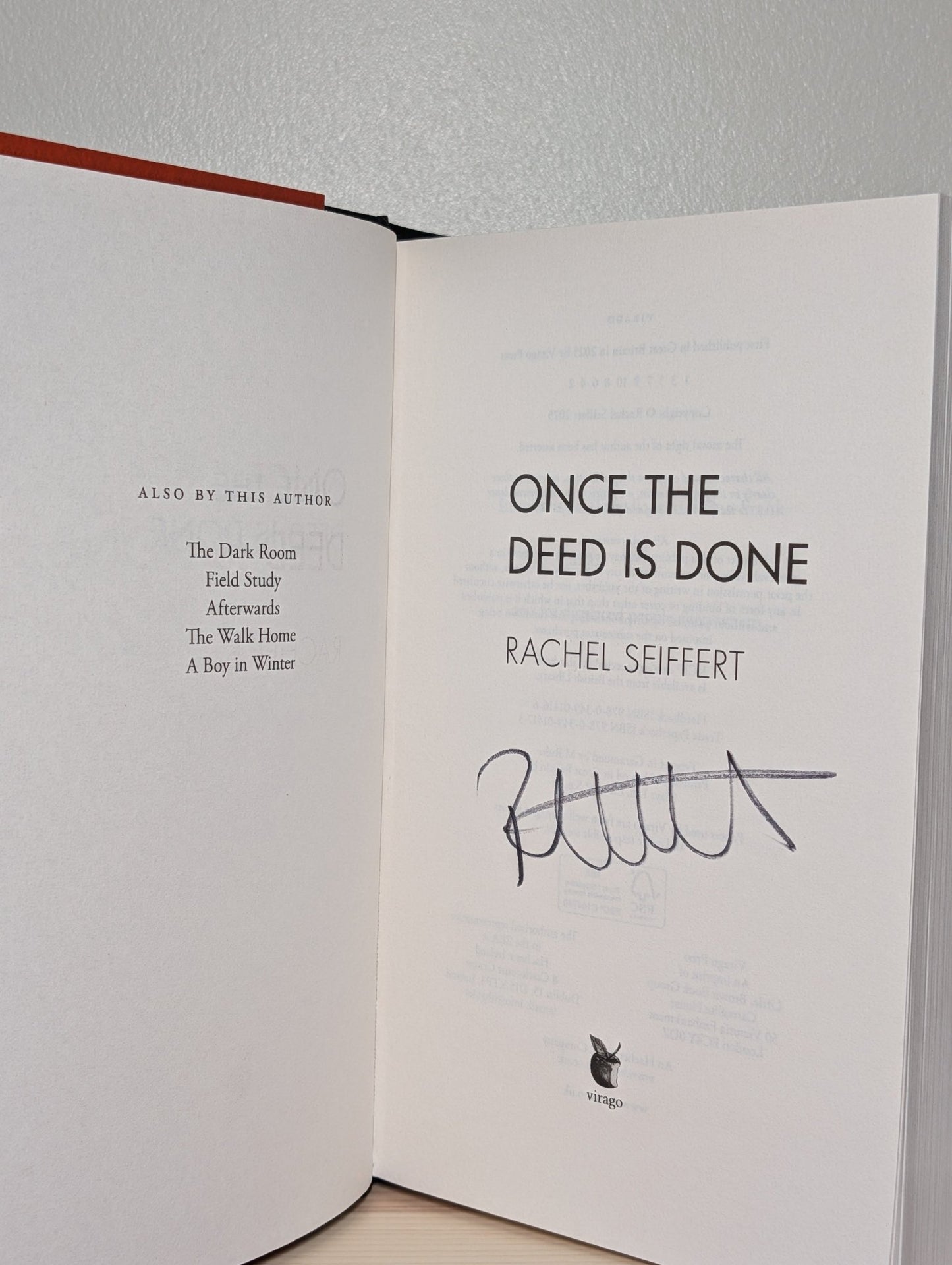 Once the Deed Is Done by Rachel Seiffert (Signed First Edition) - Fialta Books
