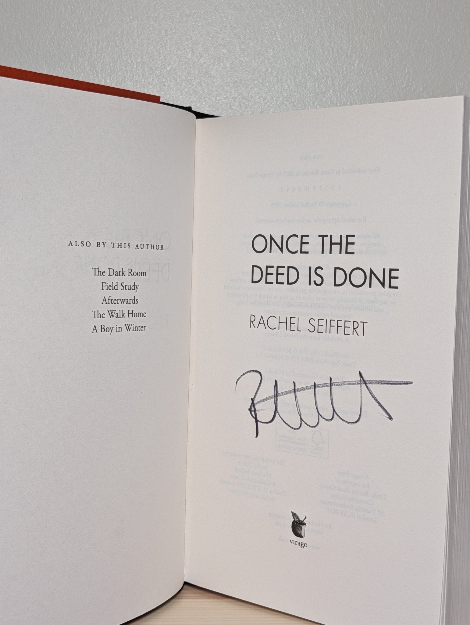 Once the Deed Is Done by Rachel Seiffert (Signed First Edition) - Fialta Books