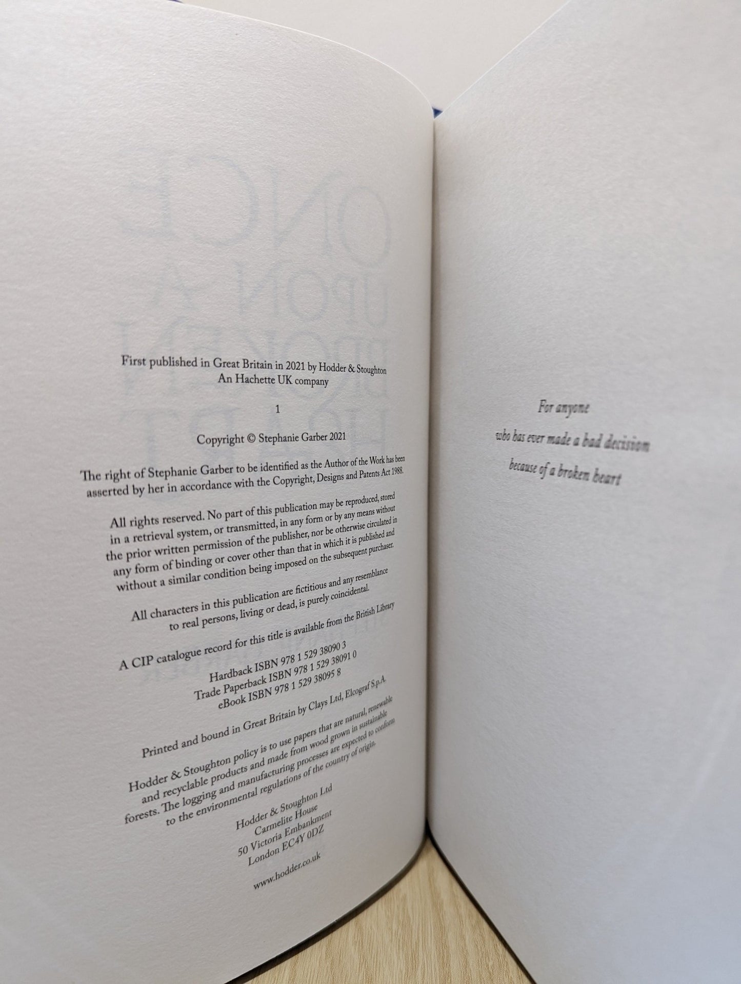 Once Upon A Broken Heart by Stephanie Garber (Signed First Edition with Potion hidden cover) - Fialta Books