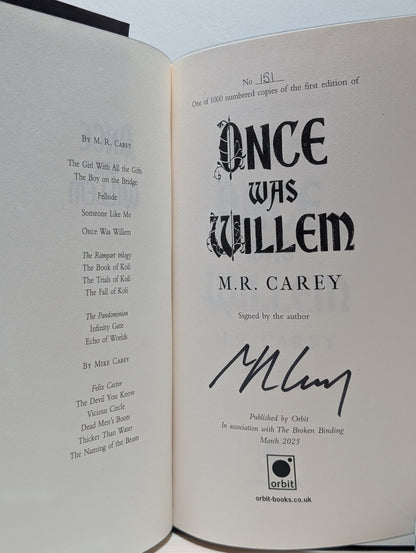 Once Was Willem by M. R. Carey (Signed Numbered First Edition with sprayed edges) - Fialta Books