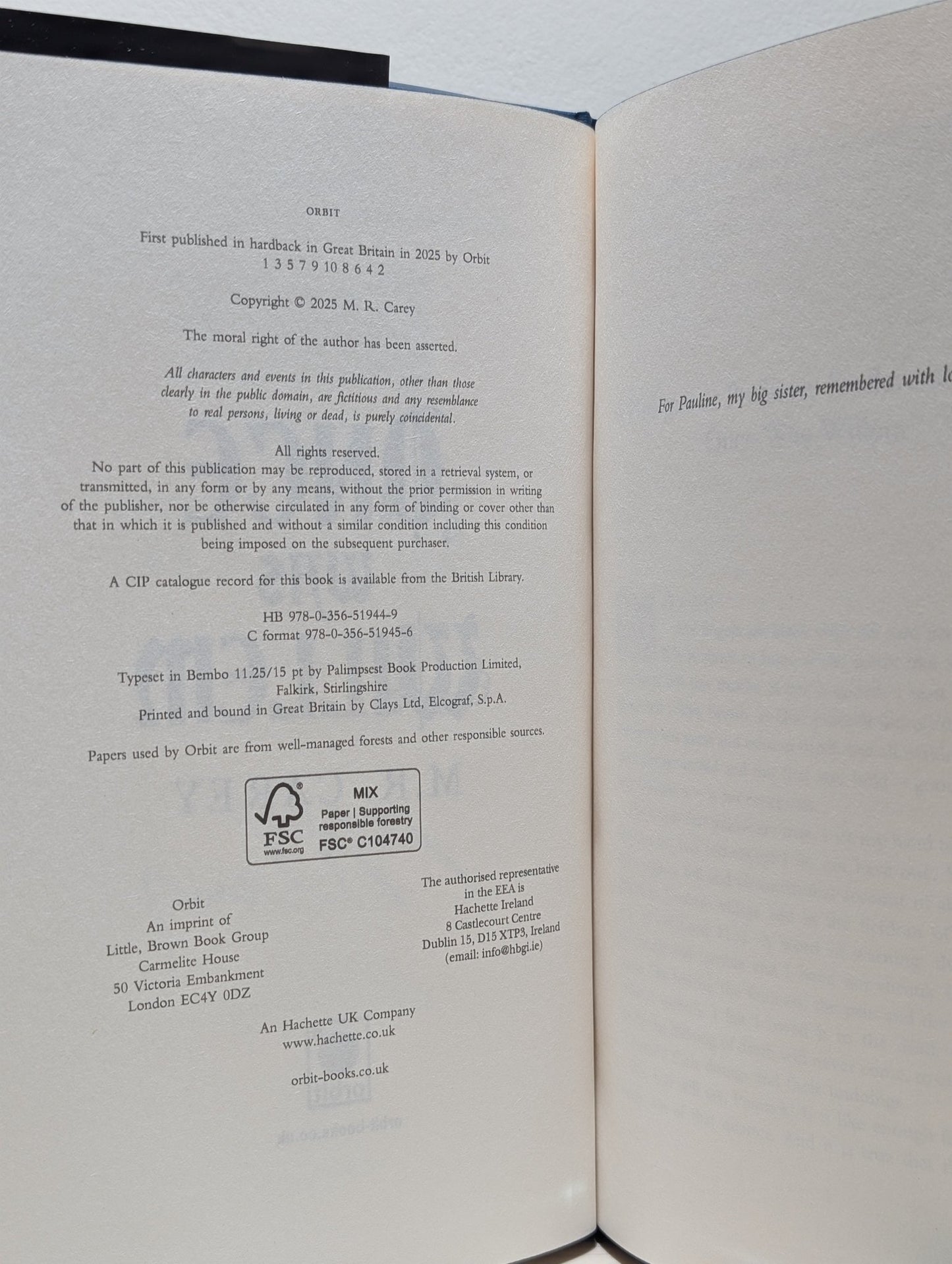 Once Was Willem by M. R. Carey (Signed Numbered First Edition with sprayed edges) - Fialta Books