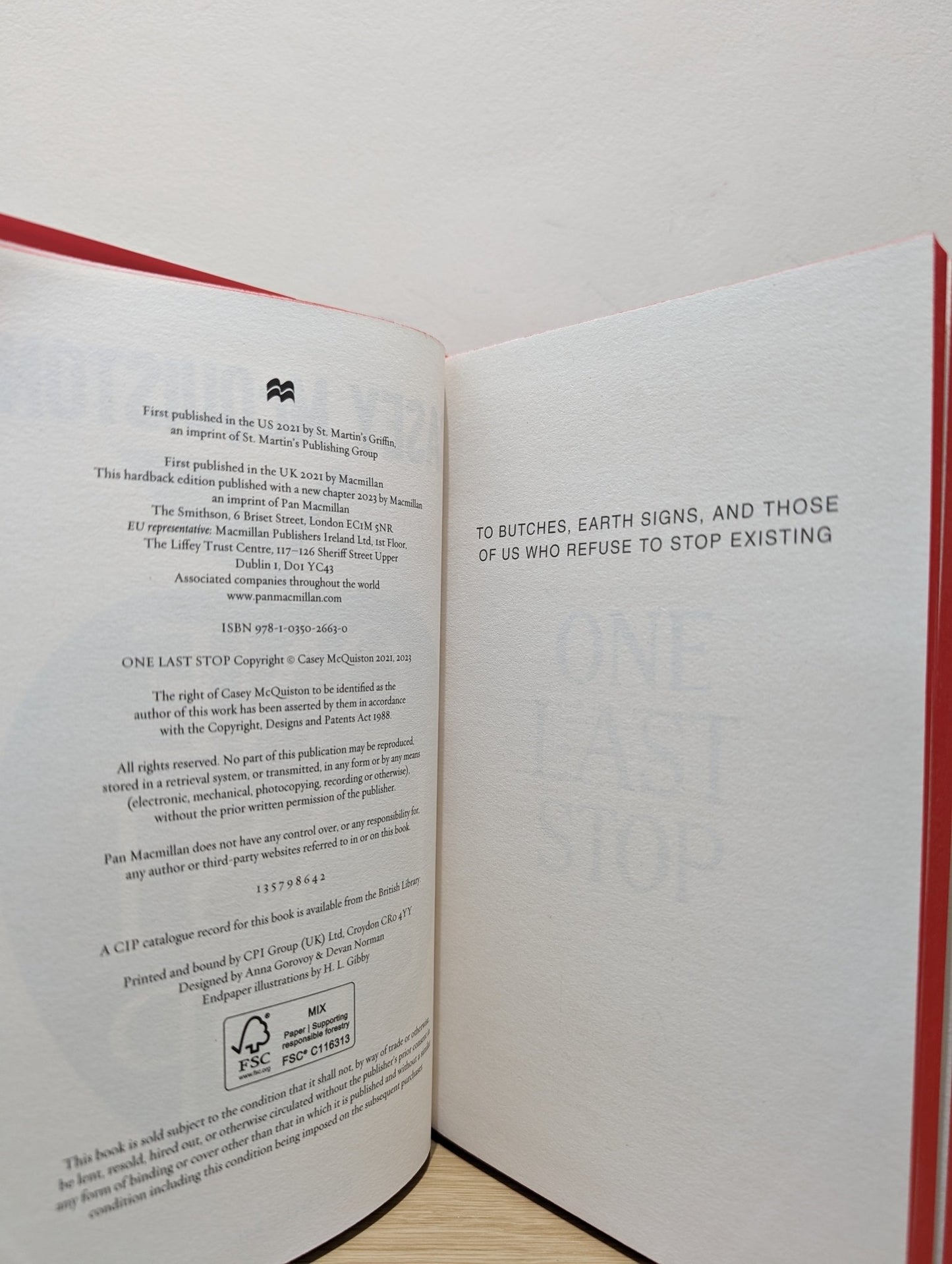 One Last Stop by Casey McQuiston (Signed Special Edition with sprayed edges) - Fialta Books