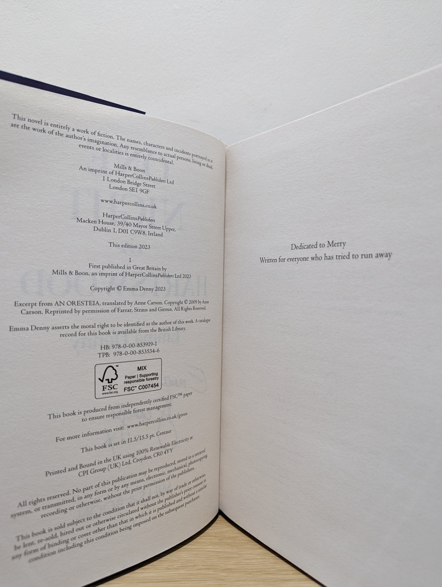 One Night in Hartswood by Emma Denny (Signed First Edition) - Fialta Books