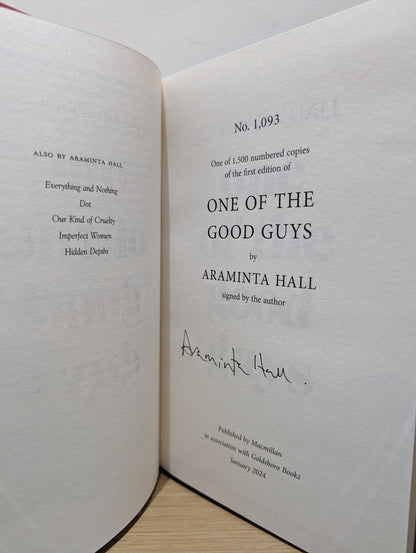 One of the Good Guys by Araminta Hall (Signed Numbered First Edition with sprayed edges) - Fialta Books